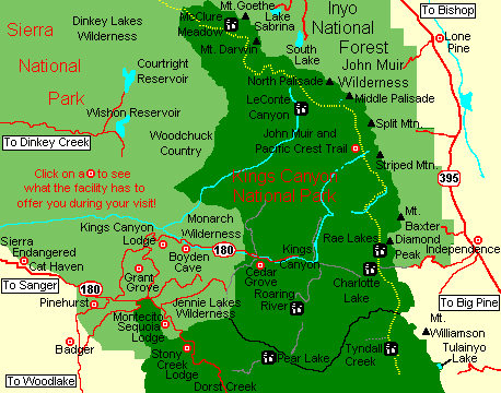 Kings Canyon Area Map