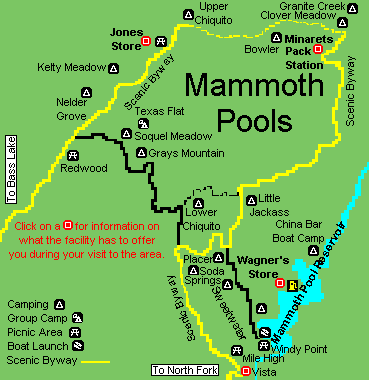 Mammoth Pools Area Map